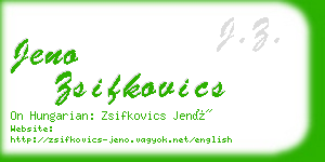 jeno zsifkovics business card